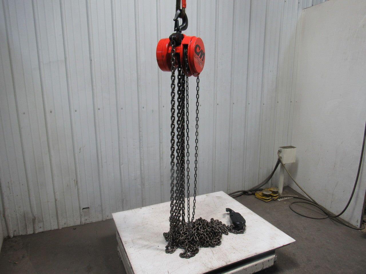 CM Model S 4 Ton Manual Chain Fall Hoist 32' 6" Lift w/Load Limiter Tested