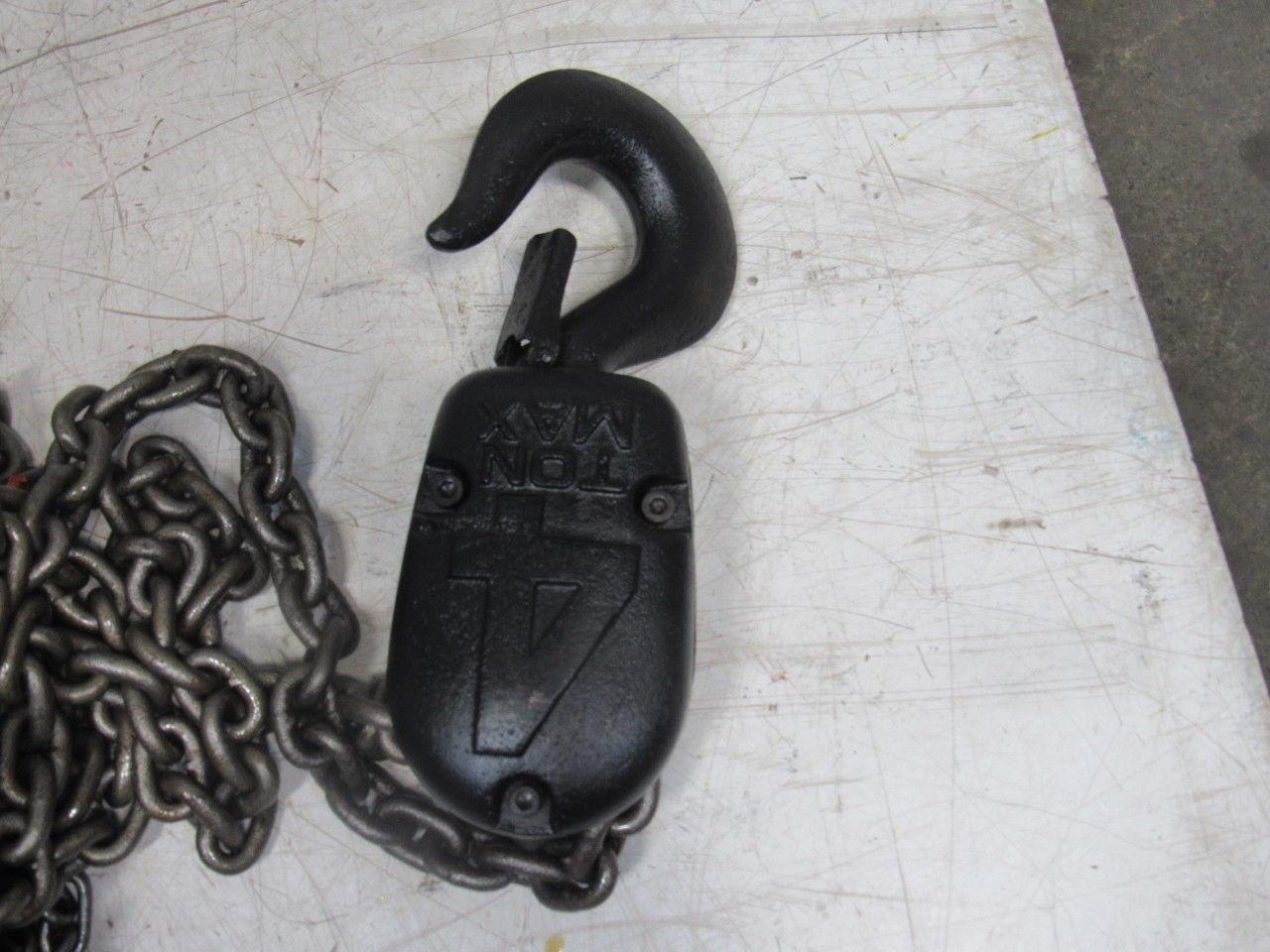 CM Model S 4 Ton Manual Chain Fall Hoist 32' 6" Lift w/Load Limiter Tested