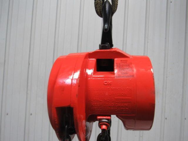 CM Cyclone Model S 3 Ton Manual Chain Fall Hoist 4'4" Lift w/Load Limiter Tested