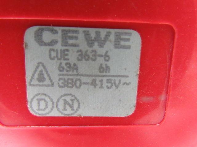 CEWE CUE 363-6 63 Amp 380-415VAC 4 Pole Splash proof Plug