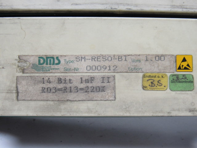 DMS SM-RESO-BI Vers. 1.00 14 Bit INF II Circuit Board Card