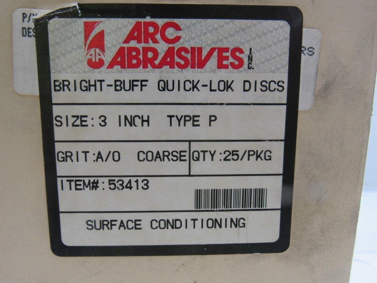 ARC 53413 Type P 3" Surface Conditioning Coarse Grit Quick Lok Disc Lot of 20
