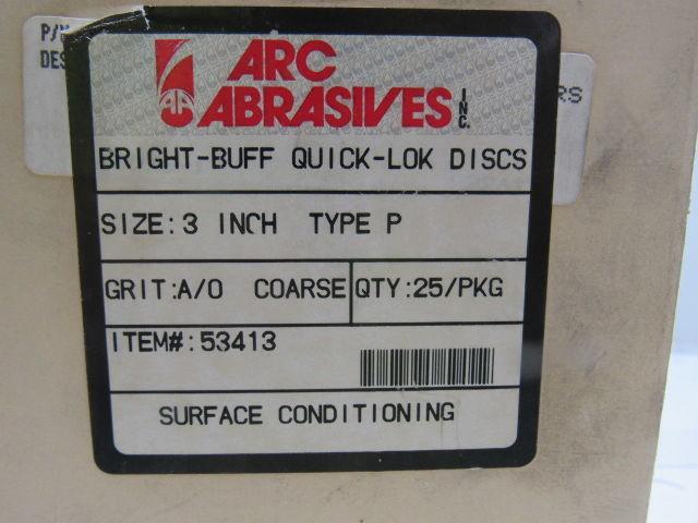 ARC 53413 Type P 3" Surface Conditioning Coarse Grit Quick Lok Disc Lot of 20