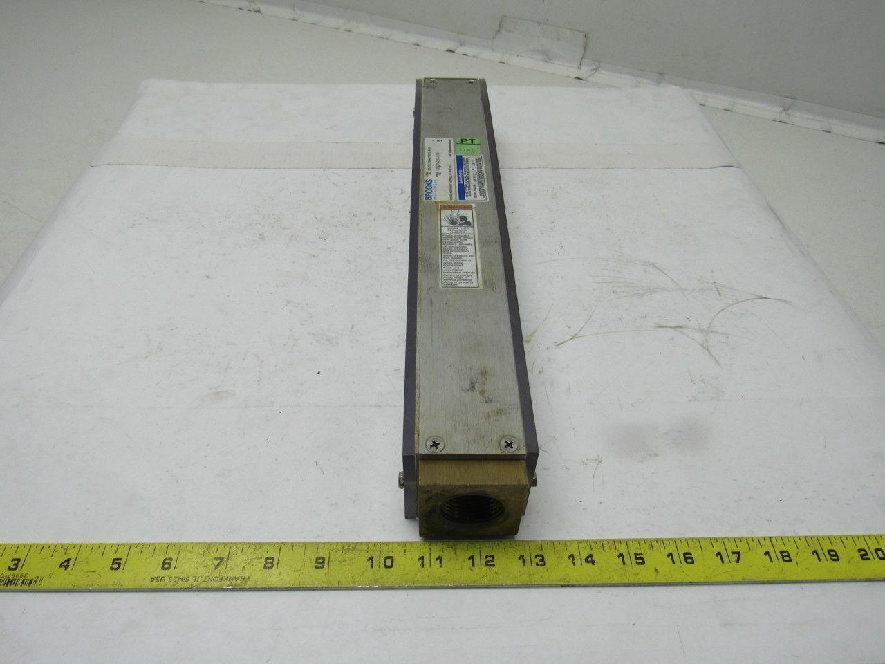 Brooks Instruments 1307FL24CJ1AA Vertical Read Flow Meter Gpm 0-10 Water 100 PSI