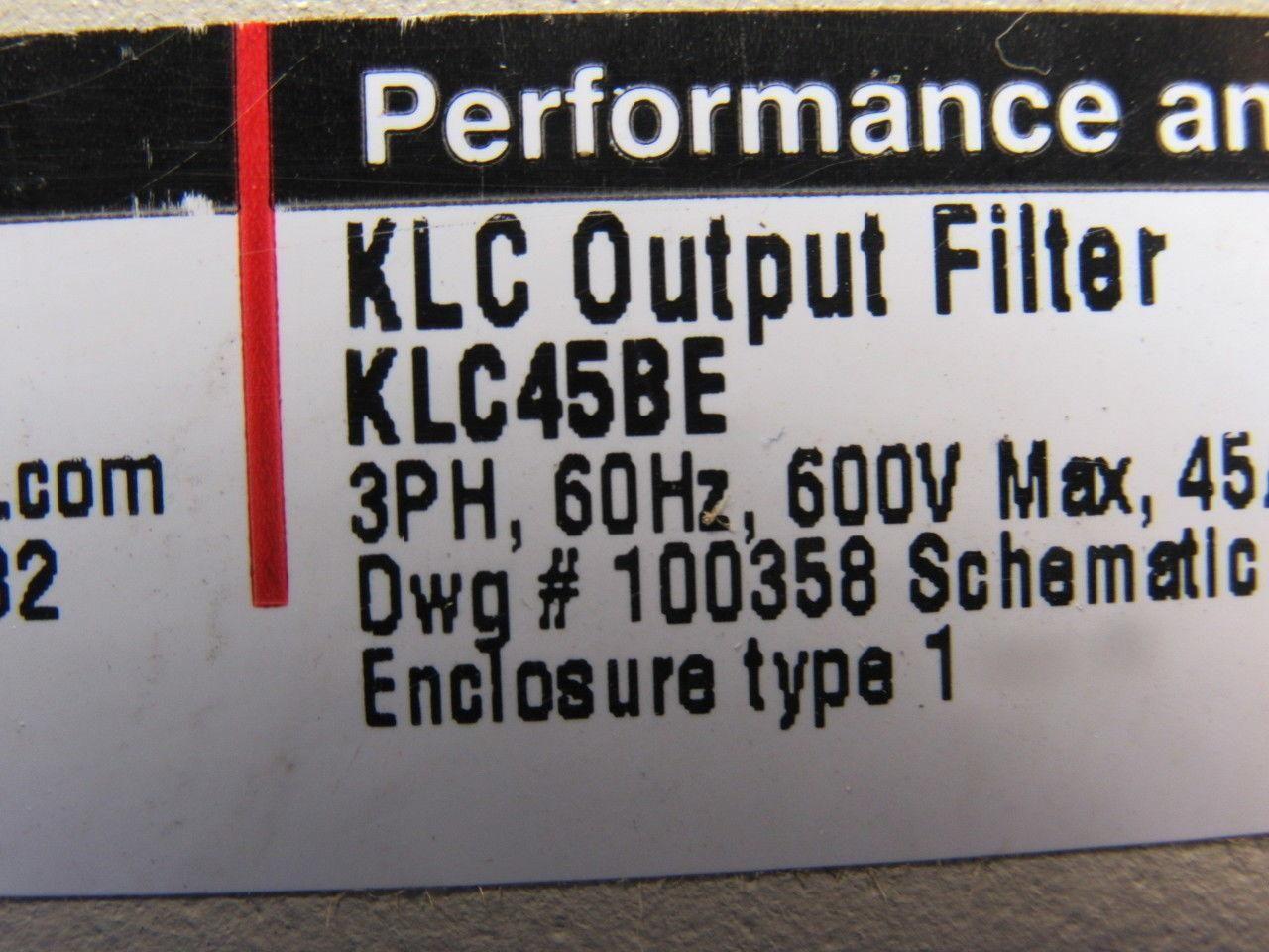 TCI/TRANS-COIL KLC45BE Output Filter W/Enclosure 3HP 45A 600V 50/60Hz