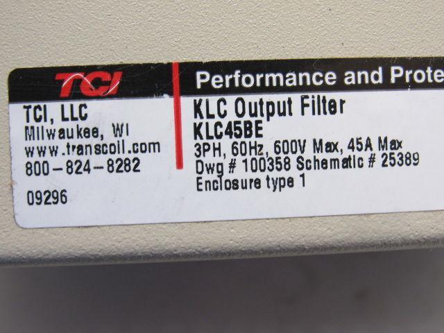 TCI/TRANS-COIL KLC45BE Output Filter W/Enclosure 3HP 45A 600V 50/60Hz