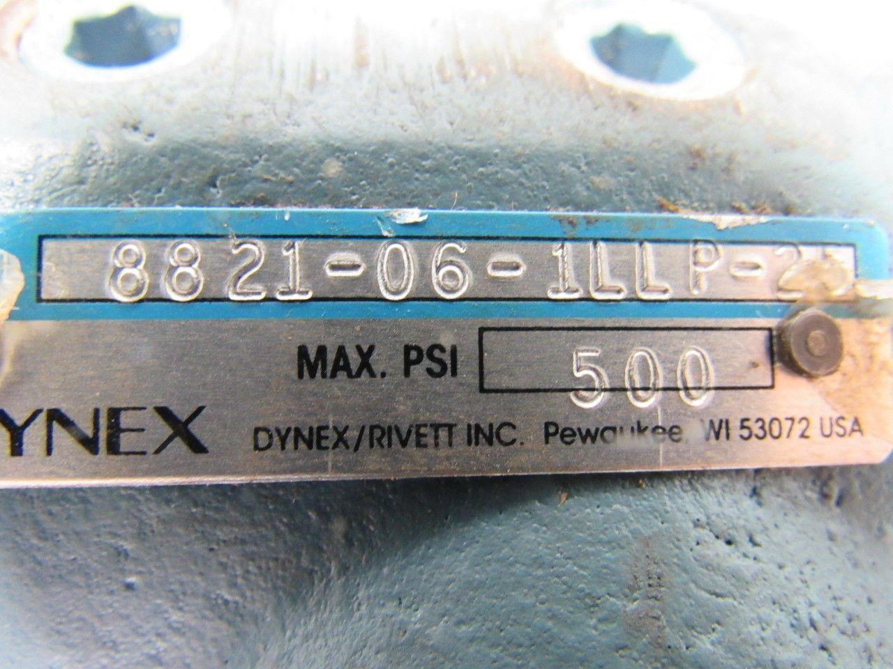 Dynex Rivett 8821-06-1LLP-25 Hydraulic Valve 3/4" NPT Max 500 PSI