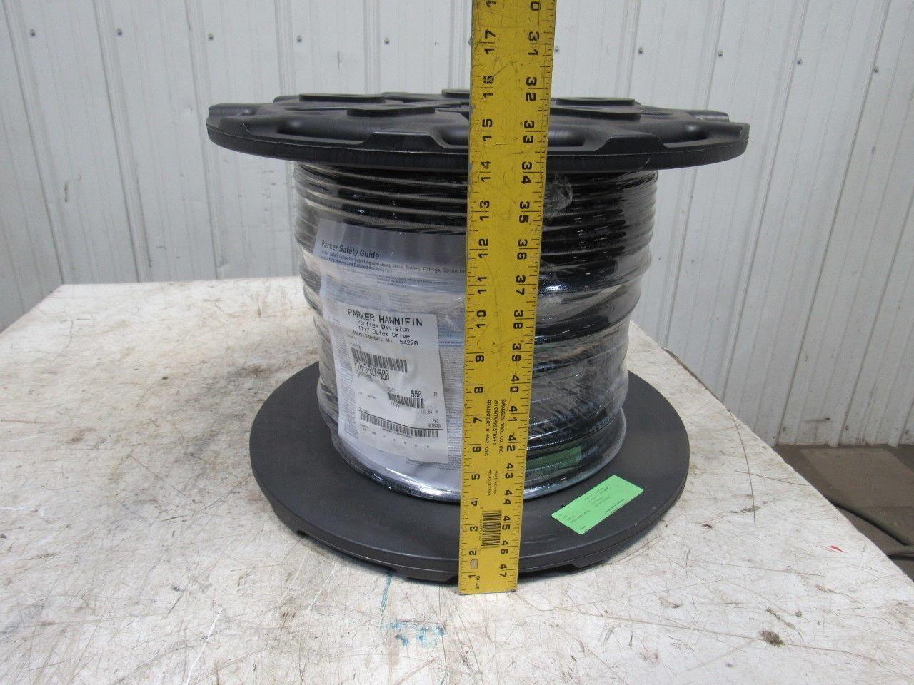 Parker PTH-3-BLK-500 Marine Power Tilt Hydraulic Hose 3/16 IDx500' Spool 3000psi
