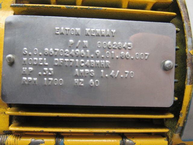 Sew-Eurodrive Eaton Kenway 0062845 SF 31 1/3Hp Gear Motor 51:1 Ratio 460V 3PH