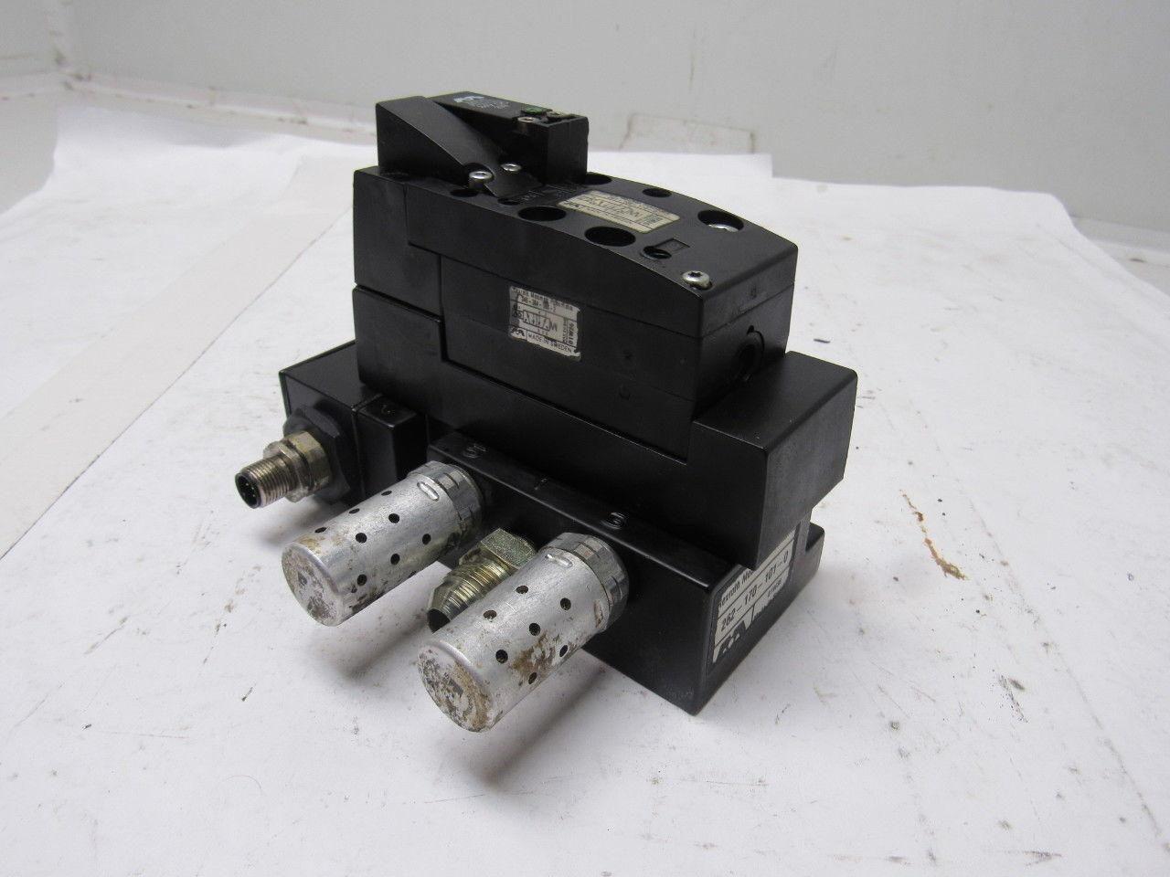 Rexroth Mecman 262-170-101-0 Pneumatic Valve W/262-108-110-0 Base 24VDC Coil