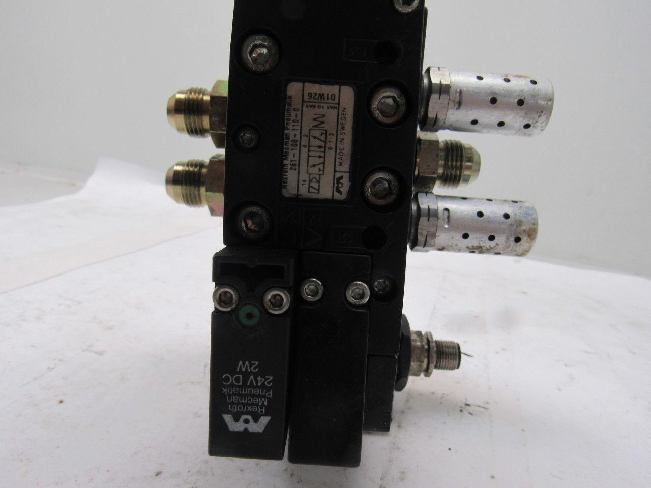 Rexroth Mecman 262-170-101-0 Pneumatic Valve W/262-108-110-0 Base 24VDC Coil