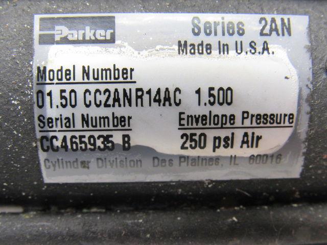 Parker 01.50 CC2ANR14AC 1.500 Pneumatic Air Cylinder 1-1/2" Bore 1-1/2" Stroke