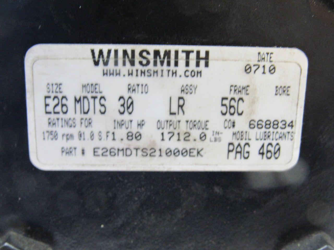 Winsmith E26MTDS21000EK MDTS 30:1 Ratio 1750RPM Input 1712 Torque Gear Reducer