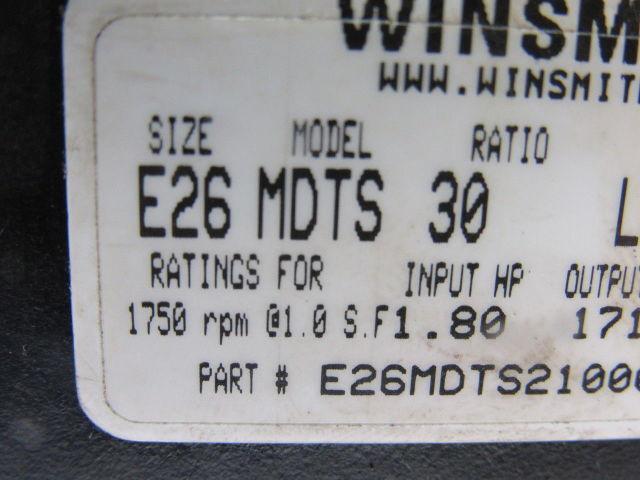 Winsmith E26MTDS21000EK MDTS 30:1 Ratio 1750RPM Input 1712 Torque Gear Reducer