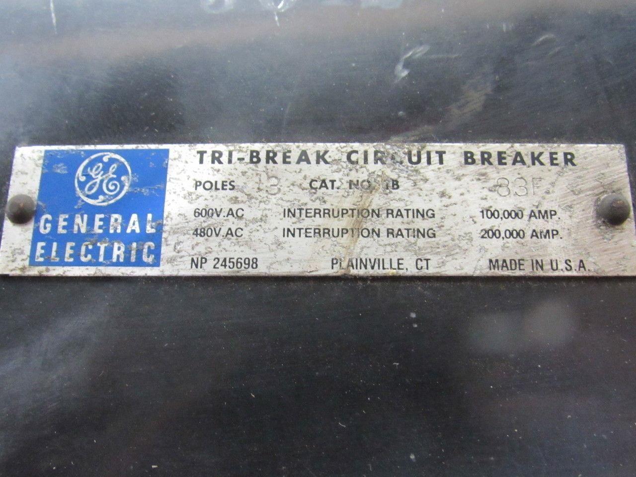 GE General Electric 83F 700A Tri Break Circuit Breaker 600V 3 Pole