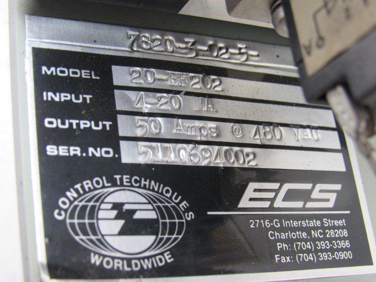ECS 7820-3-02-5-20-BF202 Power Controller Primary 4-20ma Secondary 50A 480V