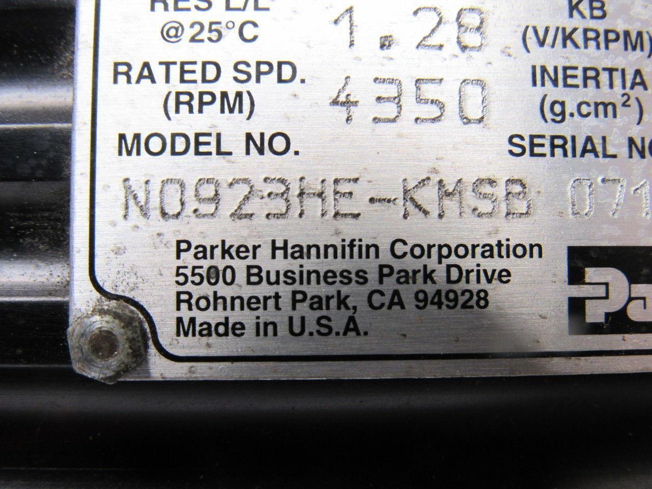 Parker N0923HE-KMSB Brushless Servo Motor 340V 4350RPM