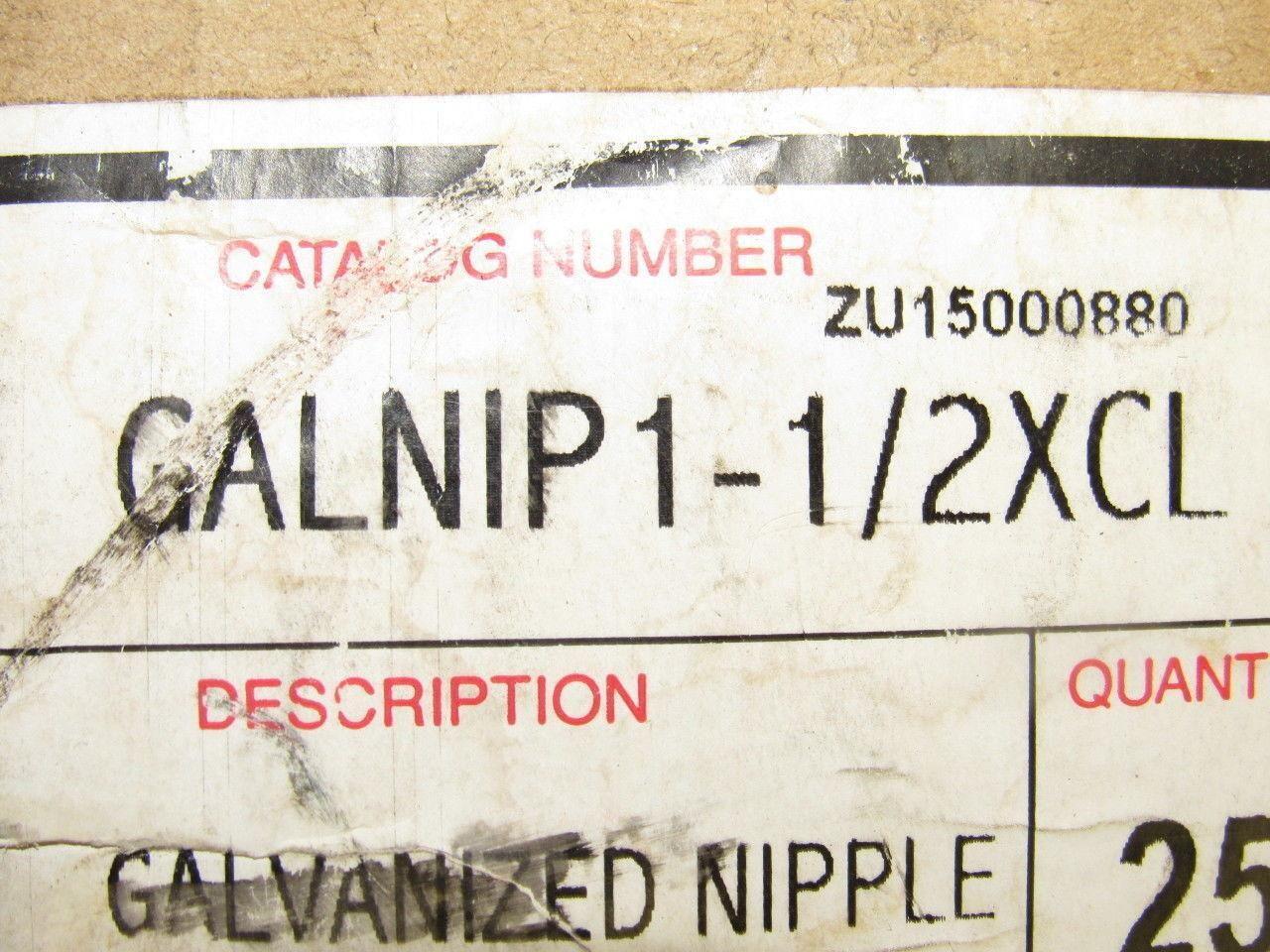 Robroy GALNIP1-1/2 XCL Galvanized Nipple 1-1/2" Closed Lot of 25