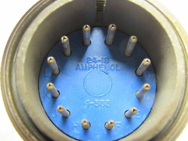 Ampheno 24-19 12 pin Male Round Circular Connector w/Housing & Bushing