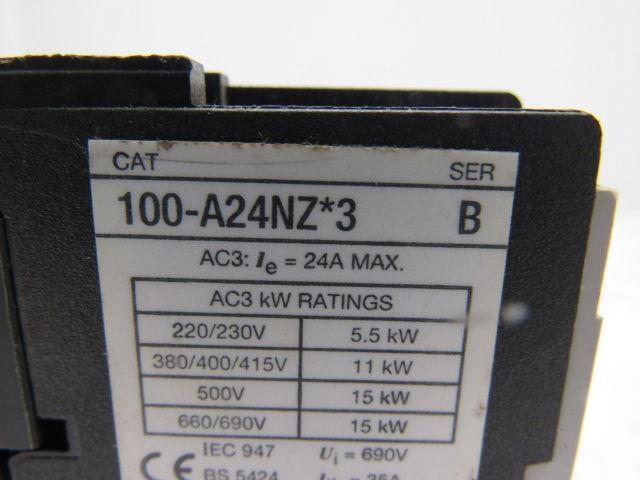 A-B Allen Bradley 100-A24NZ*3 Series B Contactor Starter 24VDC Coil