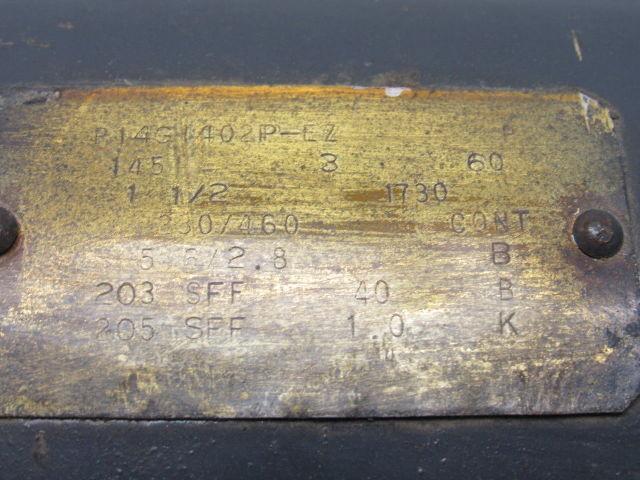 Reliance P14G1402P-EZ 1-1/2 Hp 1730 RPM 230/460V 7/8" Output Shaft AC Motor