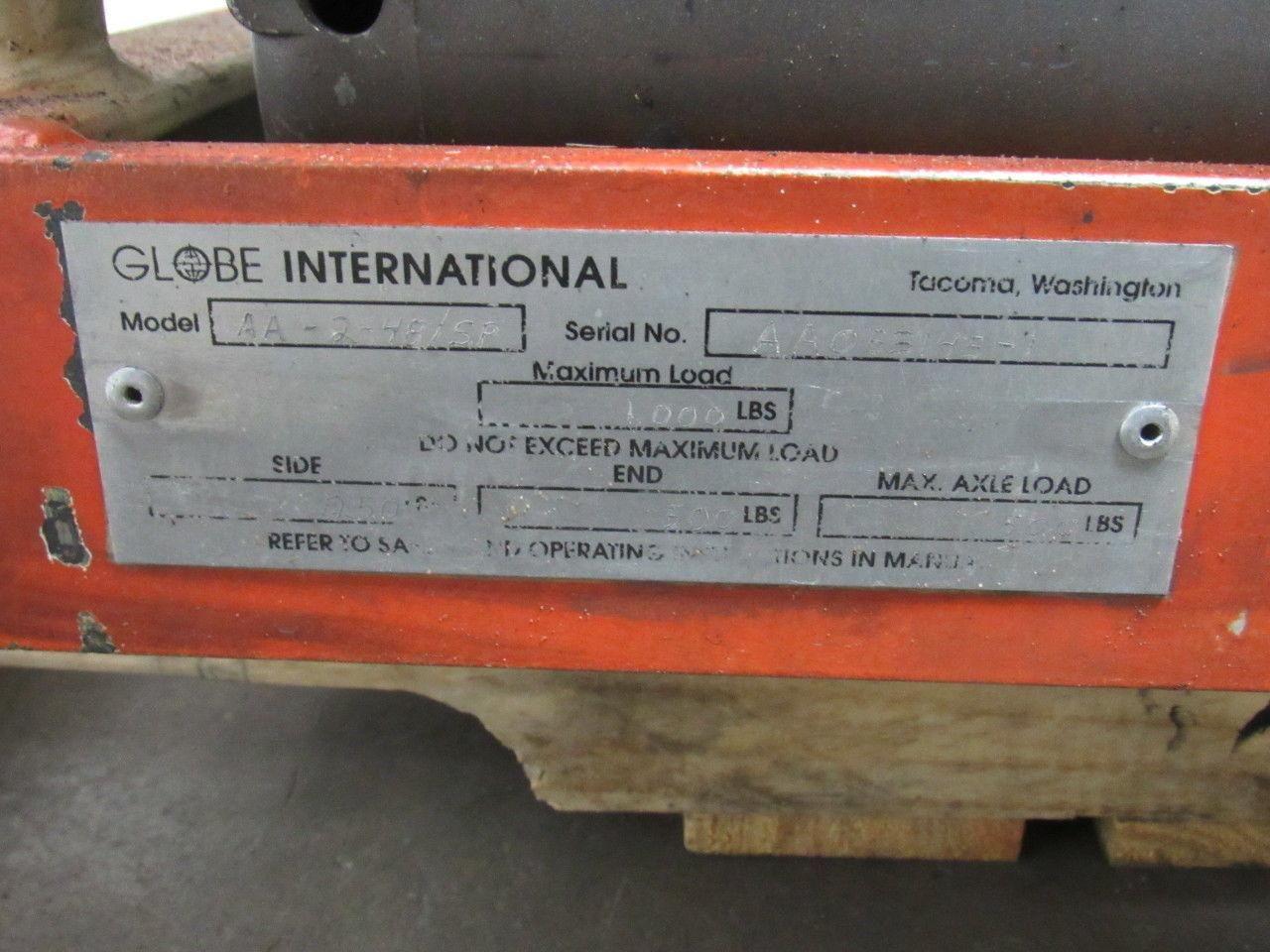 Globe 1000LB Hydraulic Scissor Lift Table 24"x60"Top 64"Max 12"Min 3Ph Electric