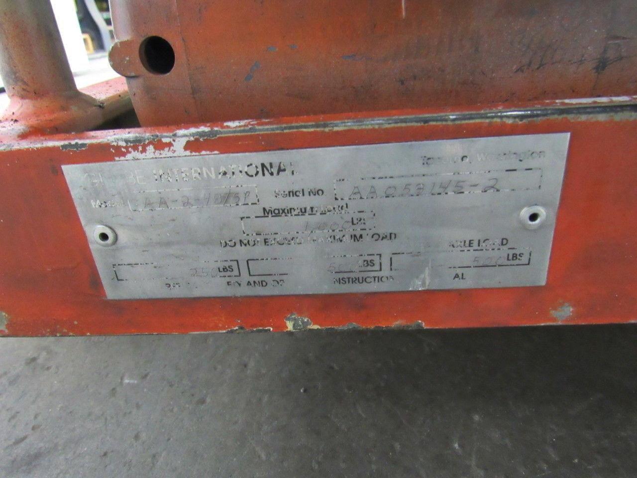 Globe 1000LB Hydraulic Scissor Lift Table 24"x60"Top 64"Max 12"Min 3PH Electric