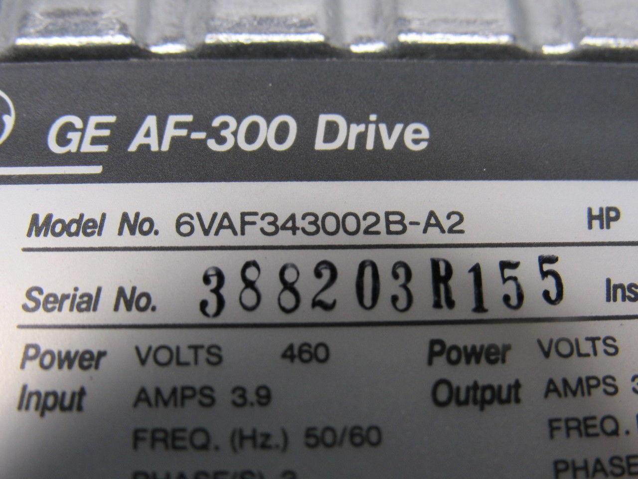 Ge Fuji 6VAF343002B-A2 AF-3001B 2hP AC Variable Frequency Drive 460V