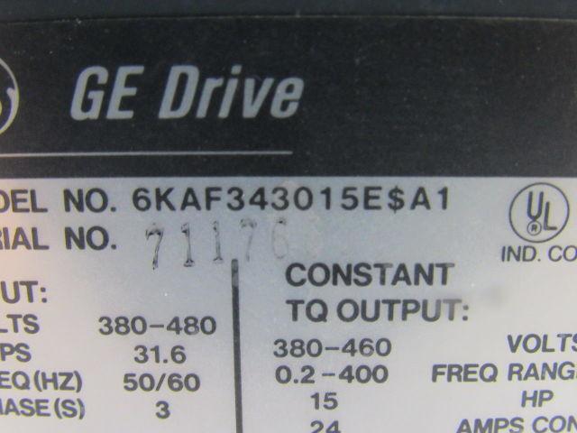 GE General Electric 6KAF343015E$A1 AF-300E$ AC Drive 20/25 HP. 380-480 V 3 PH