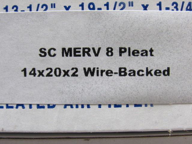 Profitter 4300484 14"x20"x2" Metal Back Pleated Air Filter Cardboard Edge Lot/12
