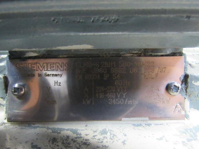 Siemens ELMO-G-2BH1-500-1AK22 Regenerative Vacuum Blower 208-230/416-480V 1.55KW