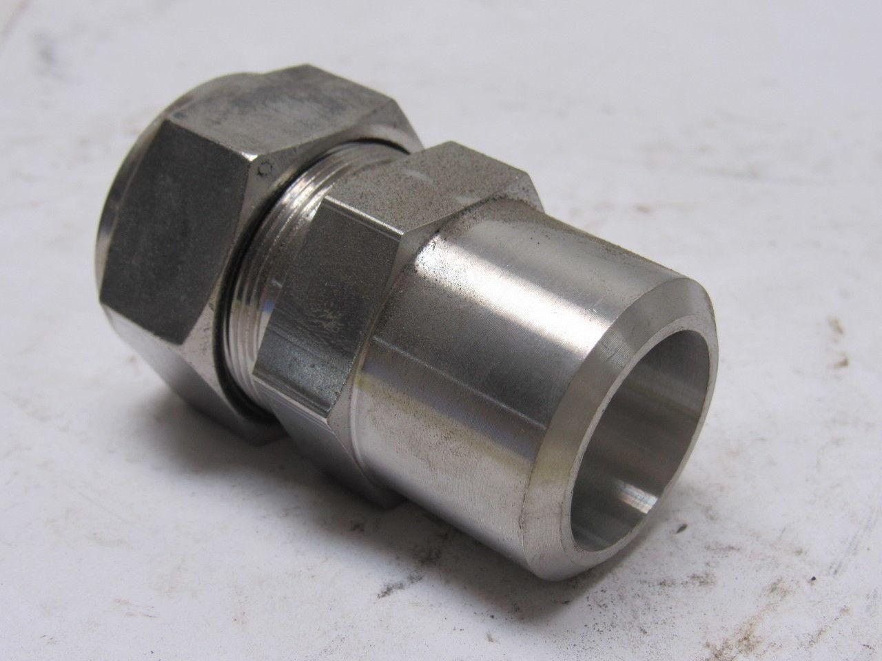 Parker 1" Weld-Lok To Compression 316SS Socket Weld Connector