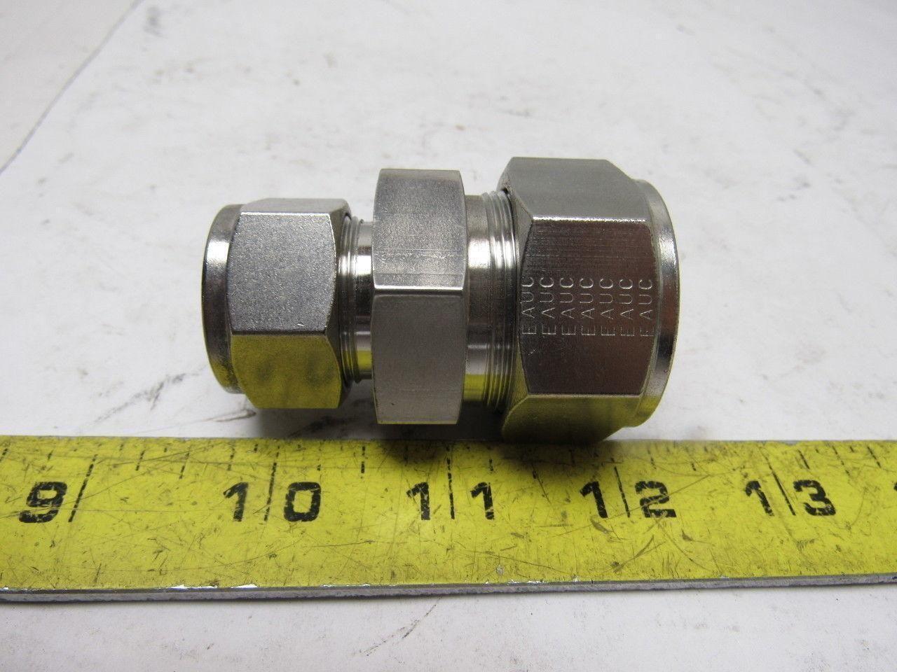 Parker 16RU12-316 A-Lok Reducing Union 1" to 3/4" Double Ferrule Tube Fitting