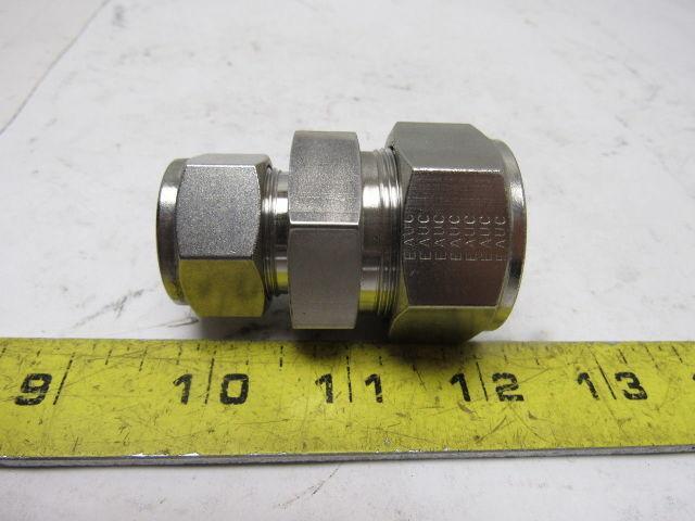 Parker 16RU12-316 A-Lok Reducing Union 1" to 3/4" Double Ferrule Tube Fitting