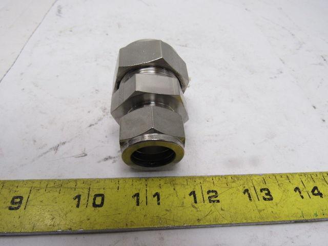 Parker 16RU12-316 A-Lok Reducing Union 1" to 3/4" Double Ferrule Tube Fitting