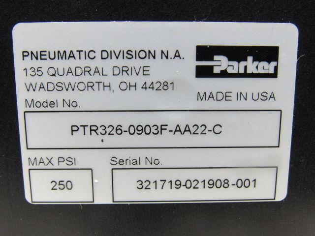 Parker PTR326-0903F-AA22-C 90° Pneumatic Rotary Actuator 250PSI 2-1/4" Bore