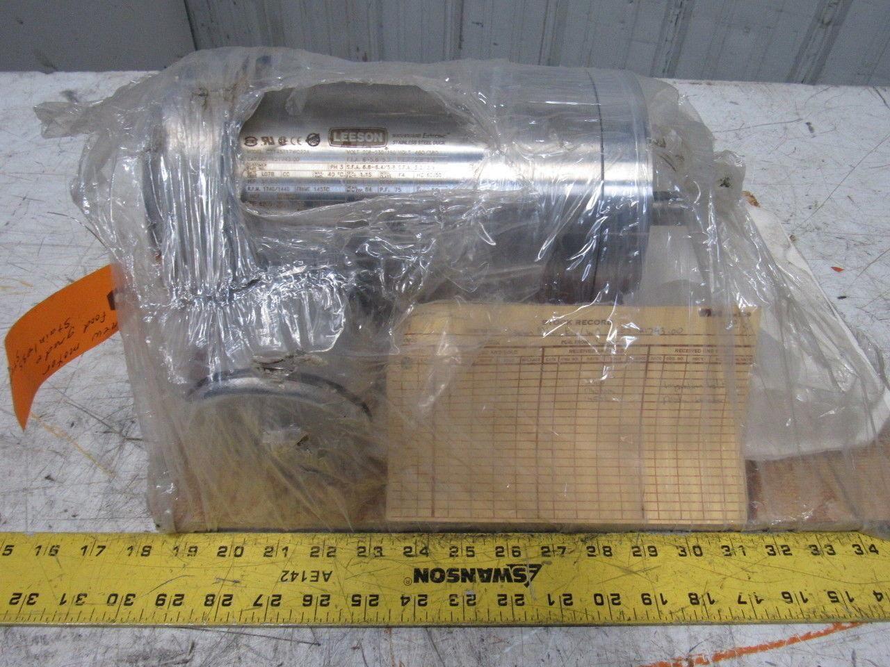 Leeson CZ145T17WC22A 2/1-1/2HP 1740RPM 208-230/460V 3PH Electric Washdown Motor