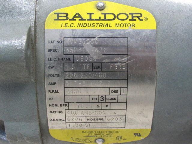 Baldor MVM3555C 2Hp 1.5kW 3450RPM 208-230/460V 3Ph 60Hz IEC Motor