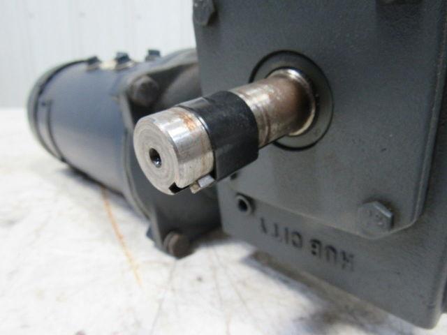 Leeson 098008.00 180VDC Electric Motor W/Hub City 40:1 Ratio Right Gear Reducer