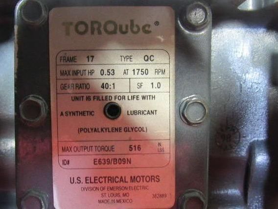 Leeson 098008.00 180VDC Electric Motor W/US Motors 40:1 Ratio Left Gear Reducer