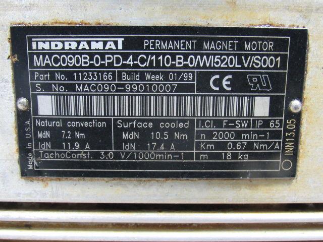 Indramat MAC090B-0-PD-4-C/110-B-0/WI520LV/S001 Electric Servo Motor 2000RPM