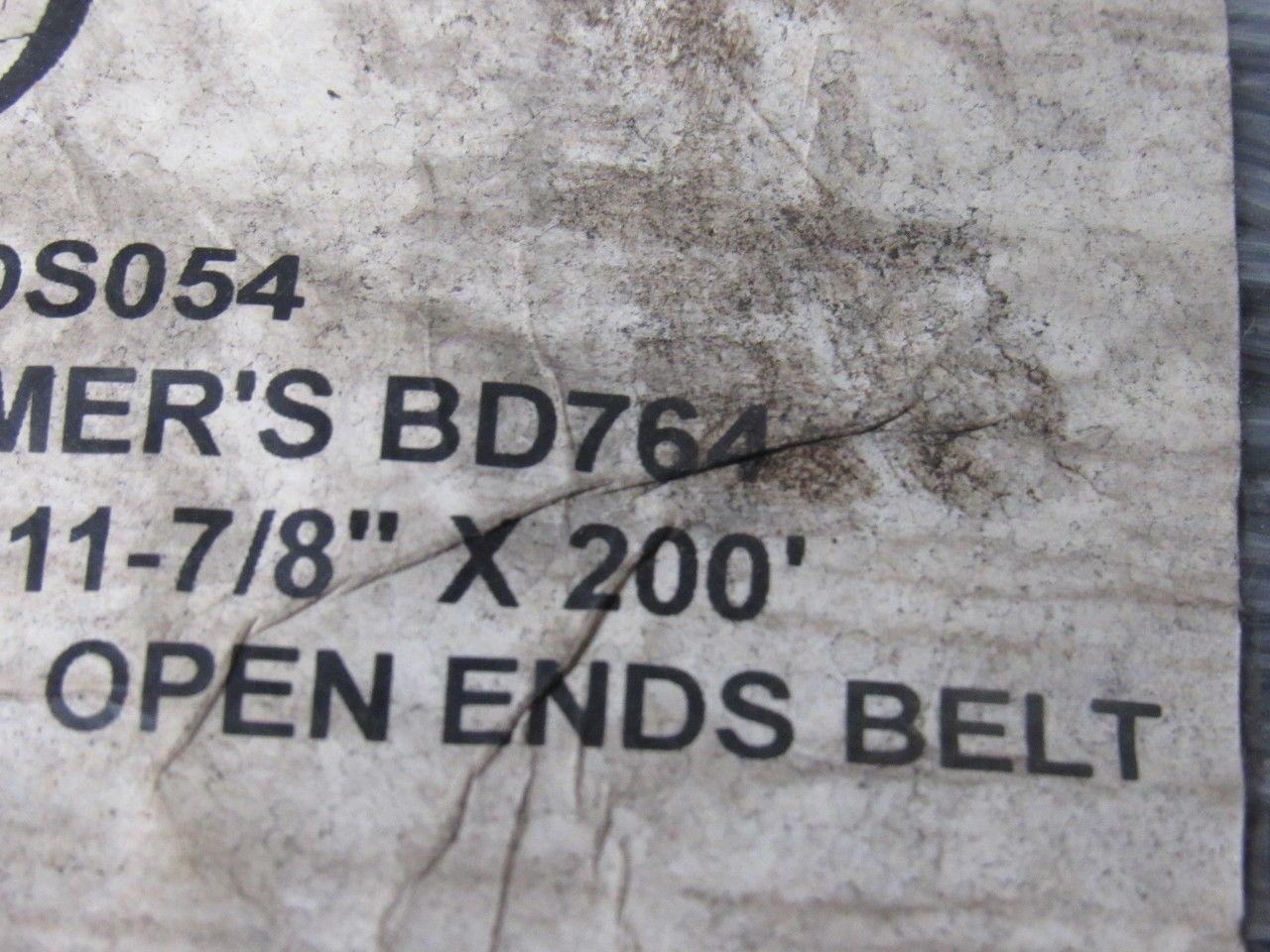 BDI BD764 2 Ply .074" Smooth Top Black Nylon Backed Conveyor Belt 11-7/8" X 200'