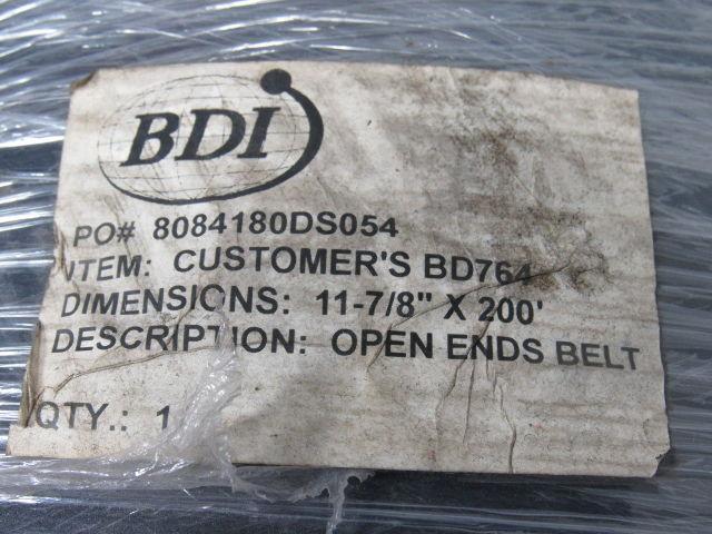 BDI BD764 2 Ply .074" Smooth Top Black Nylon Backed Conveyor Belt 11-7/8" X 200'