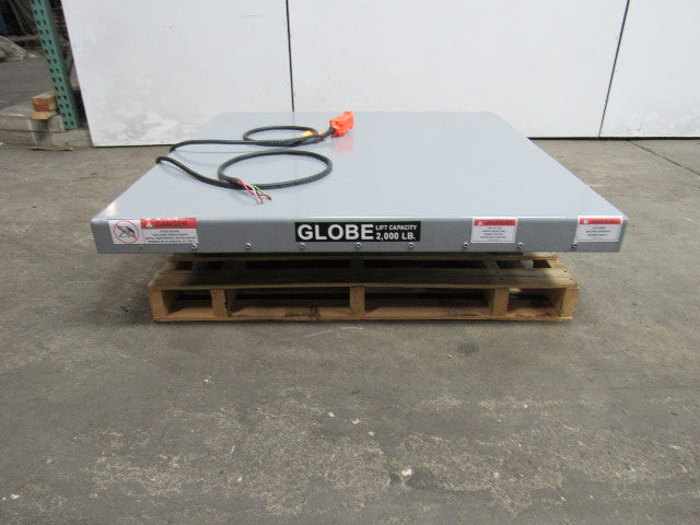 Globe 2000LB Hydraulic Scissor Lift Table 48"x48" Top 7-1/2"-46" 230/460V 3Ph