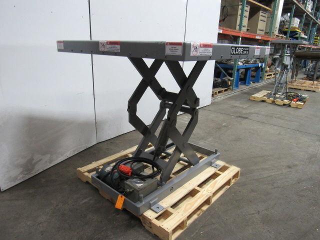 Globe 2000LB Hydraulic Scissor Lift Table 48"x48" Top 7-1/2"-46" 230/460V 3Ph