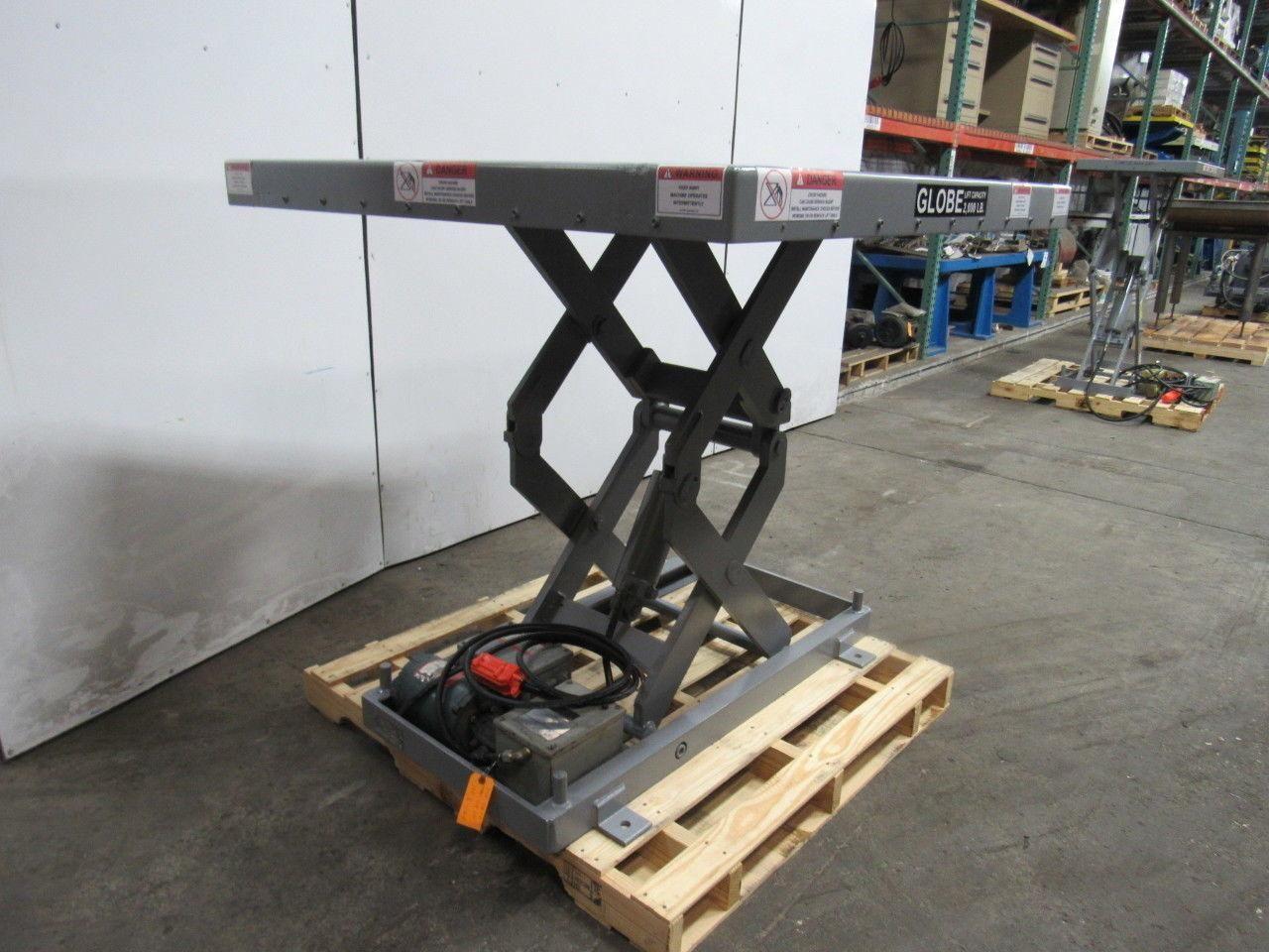 Globe 2000LB Hydraulic Scissor Lift Table 48"x48" Top 7-1/2"-46" 230/460V 3Ph
