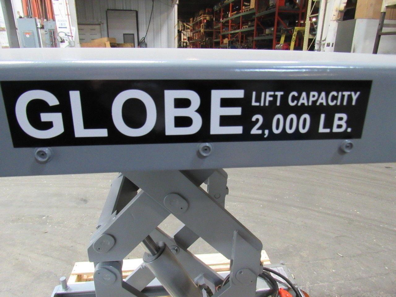 Globe 2000LB Hydraulic Scissor Lift Table 48"x48" Top 7-1/2"-46" 230/460V 3Ph