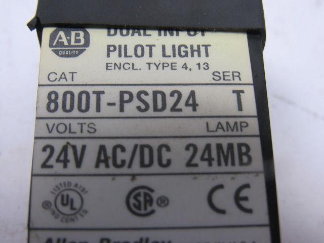 A-B Allen Bradley 800T-PSD24 Ser. T 18mm Pilot Light Red 24V