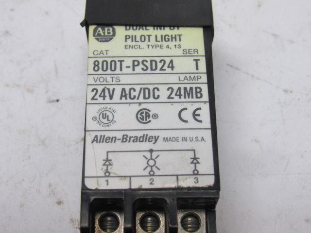 A-B Allen Bradley 800T-PSD24 Ser. T 18mm Pilot Light Red 24V