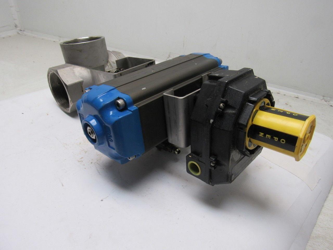 Valbia DA100 Pneumatic Actuator 3" NPT Stainless Steel 3 Way Ball Valve